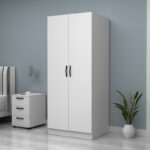 Ντουλάπα ρούχων Vivian Megapap δίφυλλη χρώμα λευκό 80x51,8x181εκ.