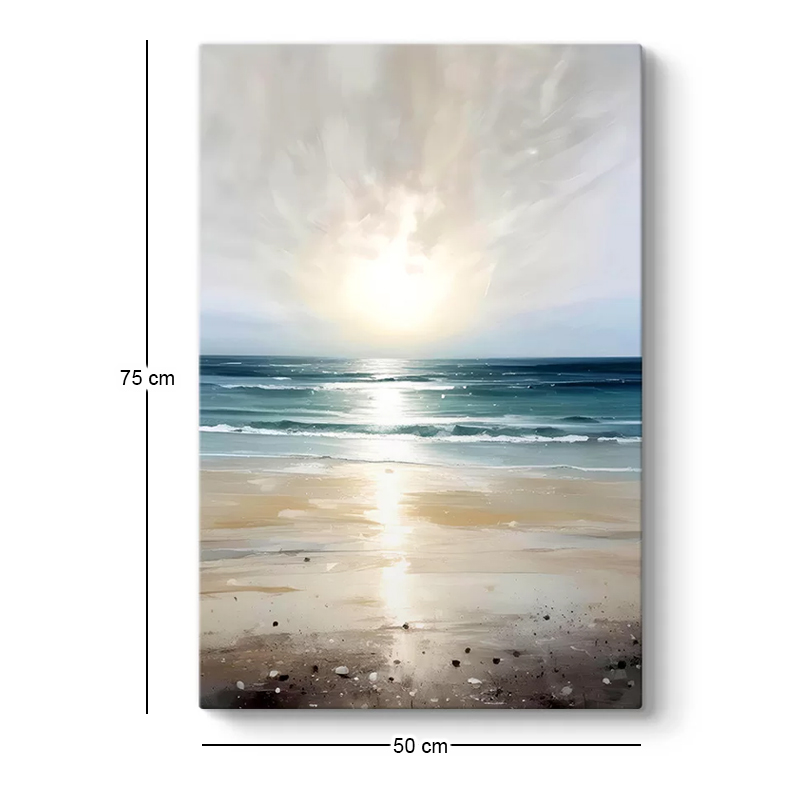 Πίνακας σε καμβά "Sunrise on the Beach" Megapap ψηφιακής εκτύπωσης 50x75x3εκ. - Image 2