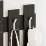 Κρεμάστρα τοίχου Wave Megapap χρώμα black wood 64x4x81εκ.