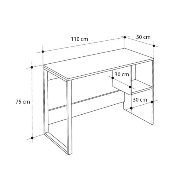 Γραφείο εργασίας Cubo Megapap χρώμα black wood 110x50x75εκ. - Image 4