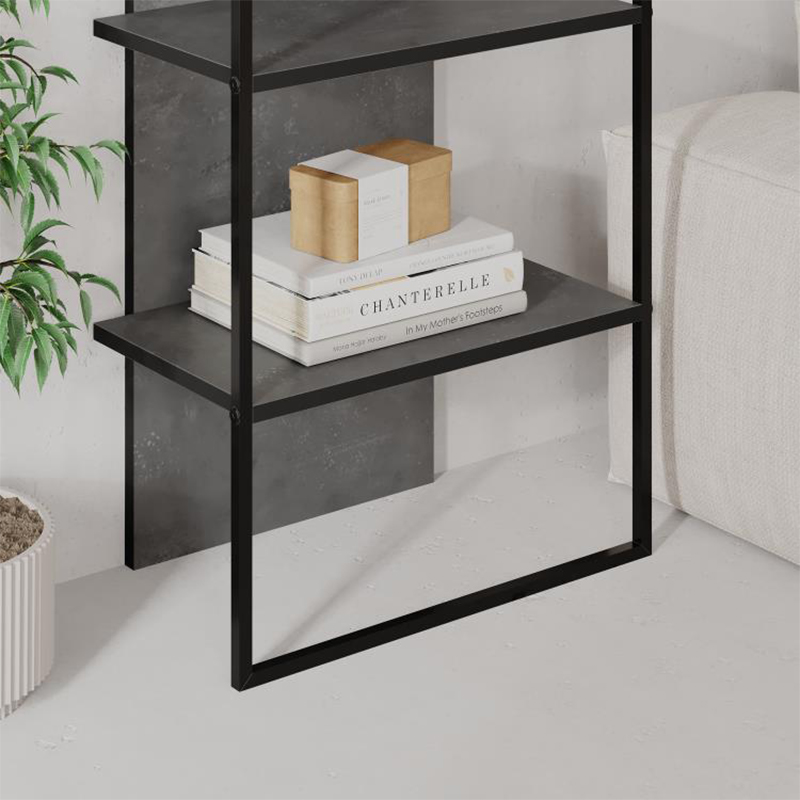 Βιβλιοθήκη Archy Megapap χρώμα γκρι ρετρό 53x31,7x180εκ. - Image 2