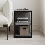 Τραπεζάκι βοηθητικό - Κομοδίνο Echo Megapap χρώμα γκρι ρετρό 30x42x45εκ.