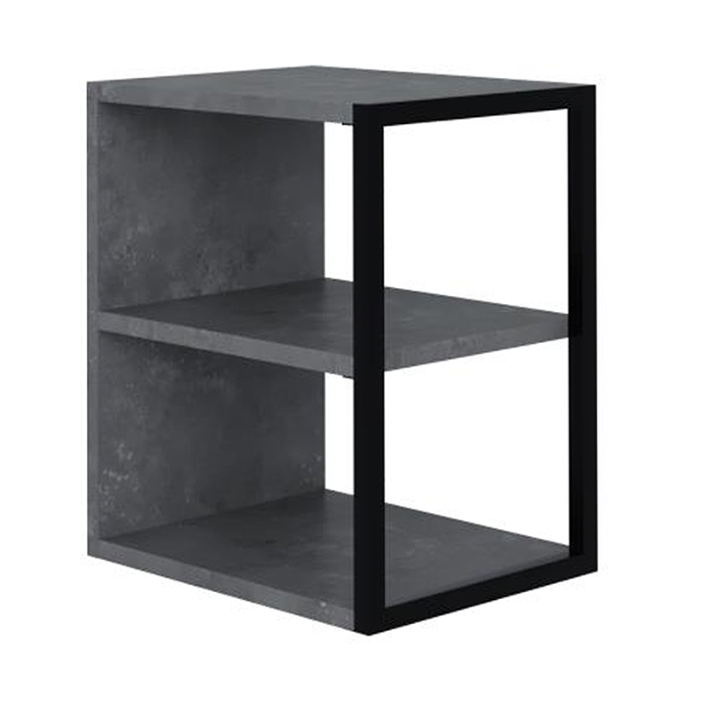 Τραπεζάκι βοηθητικό - Κομοδίνο Echo Megapap χρώμα γκρι ρετρό 30x42x45εκ. - Image 3