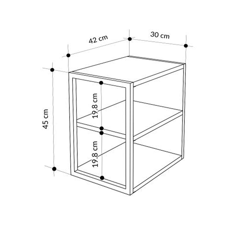Τραπεζάκι βοηθητικό - Κομοδίνο Echo Megapap χρώμα sapphire oak 30x42x45εκ. - Image 4