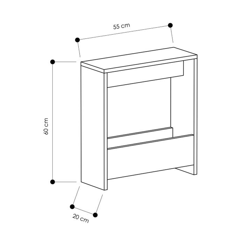 Τραπεζάκι βοηθητικό Simpi Megapap χρώμα black wood 55x20x60εκ. - Image 3