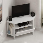 Έπιπλο τηλεόρασης γωνιακό Viva Megapap χρώμα λευκό 95,7x35,4x45εκ.