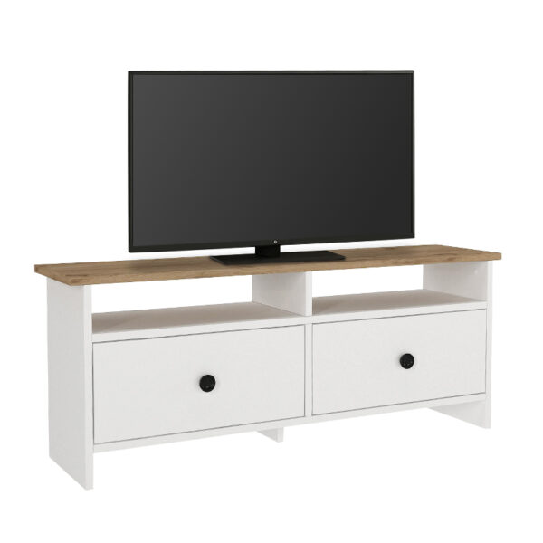 Έπιπλο τηλεόρασης Gradias Megapap χρώμα λευκό - sapphire oak 120x29,6x46,8εκ. - Image 4