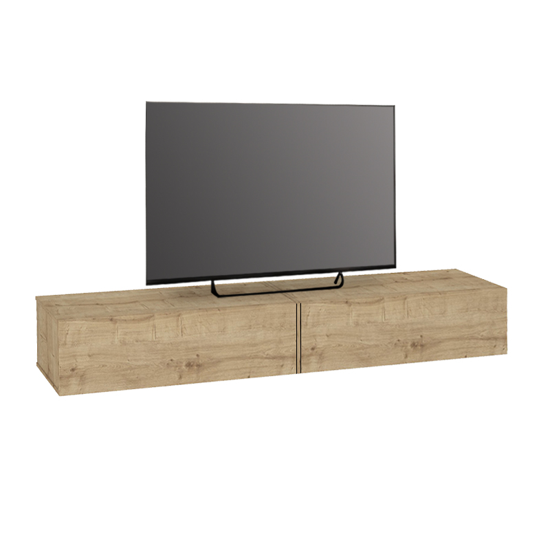 Έπιπλο τηλεόρασης επιτοίχιο Espanse Megapap χρώμα sapphire oak 241,8x31,7x30εκ. - Image 4