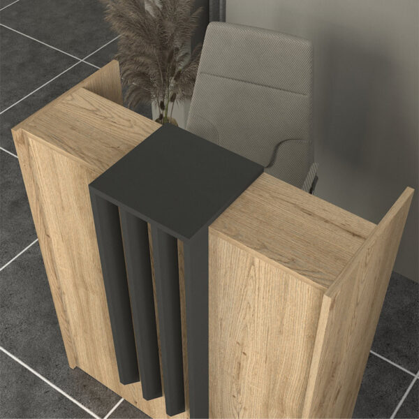 Γραφείο υποδοχής - reception Hola Megapap χρώμα sepet oak - ανθρακί 93,6x45,2x110,3εκ. - Image 2