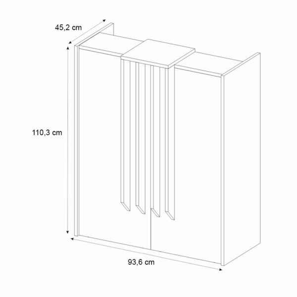 Γραφείο υποδοχής - reception Hola Megapap χρώμα sepet oak - ανθρακί 93,6x45,2x110,3εκ. - Image 9