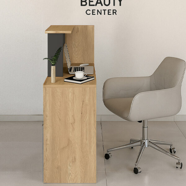 Γραφείο υποδοχής - reception Enter Megapap χρώμα sepet oak - ανθρακί 86,9x40x110,3εκ. - Image 2