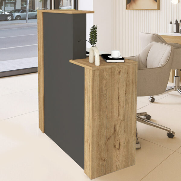 Γραφείο υποδοχής - reception Enter Megapap χρώμα sepet oak - ανθρακί 86,9x40x110,3εκ. - Image 3