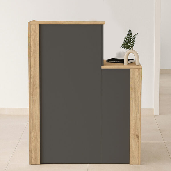 Γραφείο υποδοχής - reception Enter Megapap χρώμα sepet oak - ανθρακί 86,9x40x110,3εκ. - Image 4