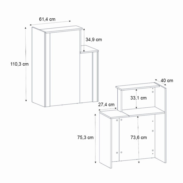 Γραφείο υποδοχής - reception Enter Megapap χρώμα sepet oak - ανθρακί 86,9x40x110,3εκ. - Image 8