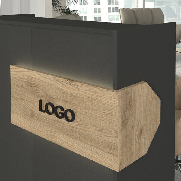 Γραφείο υποδοχής - reception Aloha Megapap με LED χρώμα ανθρακί - sepet oak 95,5x40x110,3εκ. - Image 2