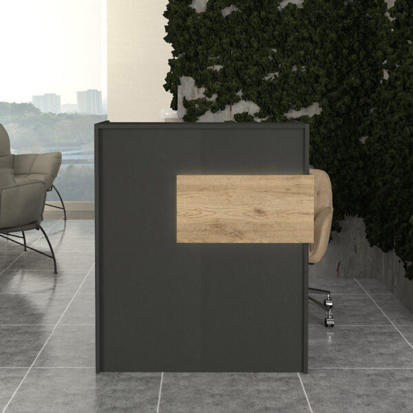 Γραφείο υποδοχής - reception Aloha Megapap με LED χρώμα ανθρακί - sepet oak 95,5x40x110,3εκ. - Image 4