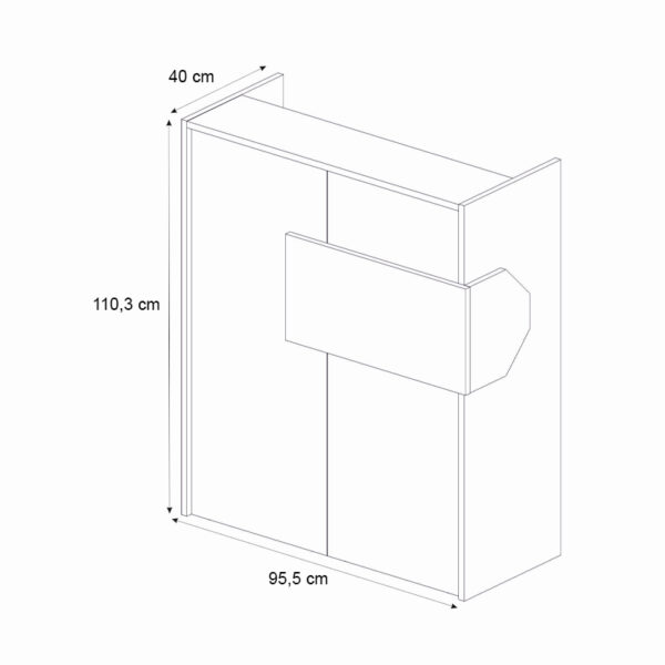 Γραφείο υποδοχής - reception Aloha Megapap με LED χρώμα ανθρακί - sepet oak 95,5x40x110,3εκ. - Image 8