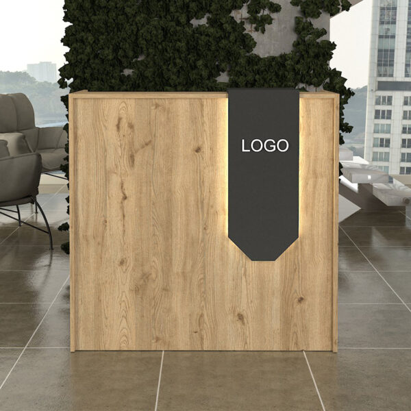 Γραφείο υποδοχής - reception Navita Megapap με LED χρώμα sepet oak - ανθρακί 113,6x42x111,8εκ. - Image 4