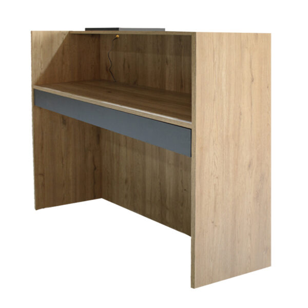 Γραφείο υποδοχής - reception Navita Megapap με LED χρώμα sepet oak - ανθρακί 113,6x42x111,8εκ. - Image 6