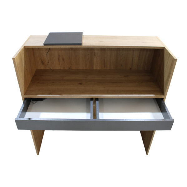 Γραφείο υποδοχής - reception Navita Megapap με LED χρώμα sepet oak - ανθρακί 113,6x42x111,8εκ. - Image 7