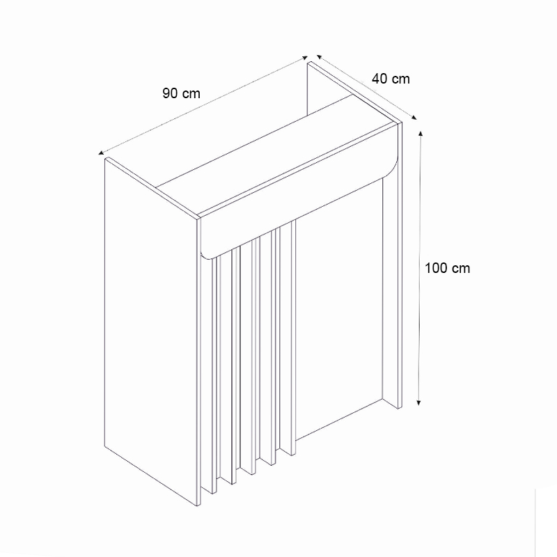 Γραφείο υποδοχής - reception Karibu Megapap με LED χρώμα sandstone - sepet oak 90x40x100εκ. - Image 7