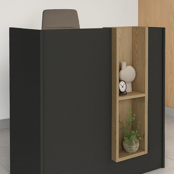 Γραφείο υποδοχής - reception Bonveno Megapap χρώμα ανθρακί - sepet oak 90x43,2x110εκ. - Image 2