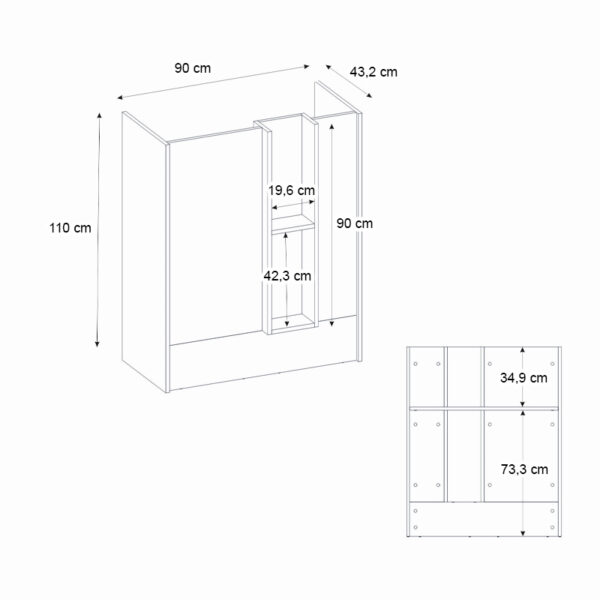 Γραφείο υποδοχής - reception Bonveno Megapap χρώμα ανθρακί - sepet oak 90x43,2x110εκ. - Image 8