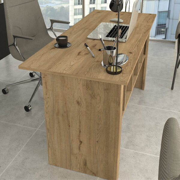 Γραφείο εργασίας Nika Megapap χρώμα sepet oak - ανθρακί 140x60x75εκ. - Image 2