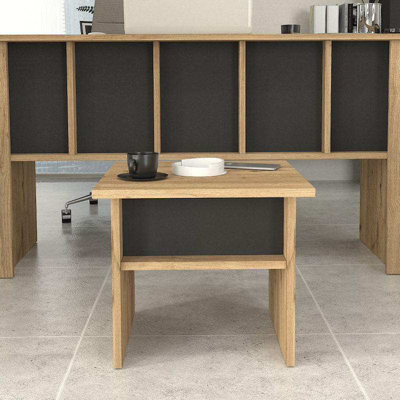 Τραπεζάκι σαλονιού - γραφείου Nika Megapap χρώμα sepet oak - ανθρακί 45x45x40εκ. - Image 2