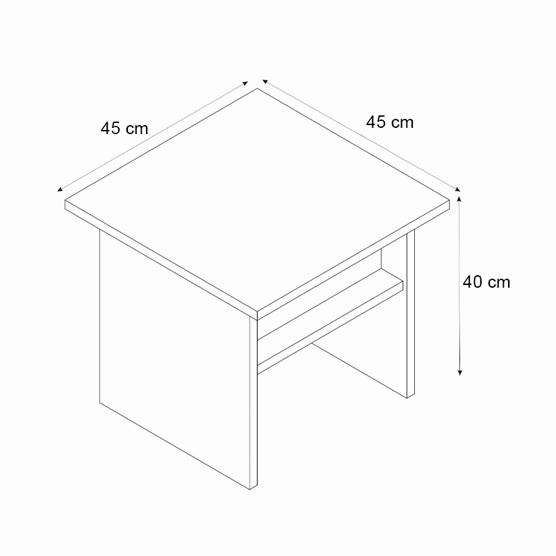 Τραπεζάκι σαλονιού - γραφείου Nika Megapap χρώμα sepet oak - ανθρακί 45x45x40εκ. - Image 5