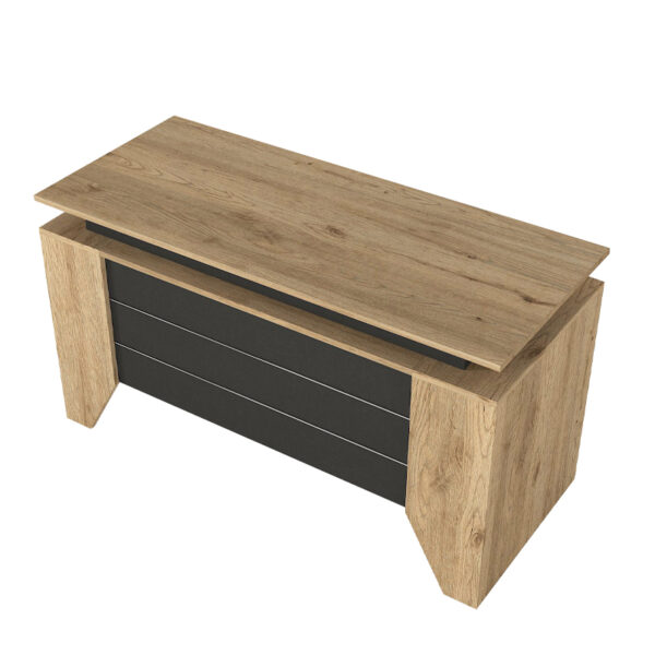 Γραφείο εργασίας Remida Megapap χρώμα sepet oak - ανθρακί 140x60x76,9εκ. - Image 3