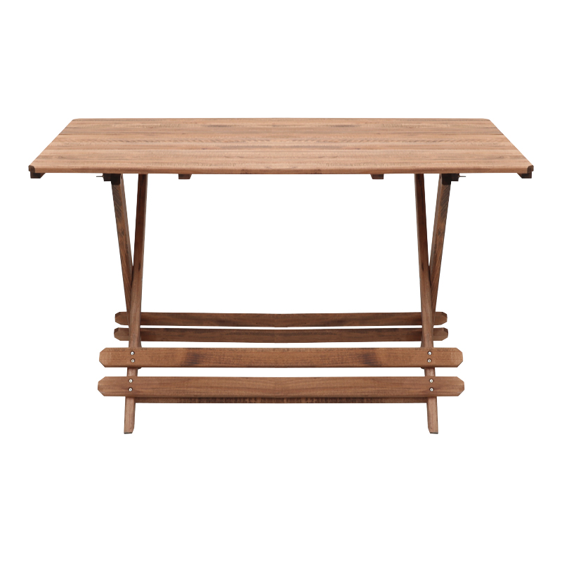 Τραπέζι πτυσσόμενο Queen Megapap από ξύλο οξιάς σε χρώμα καρυδί εμποτισμού 120x80x75εκ. - Image 2