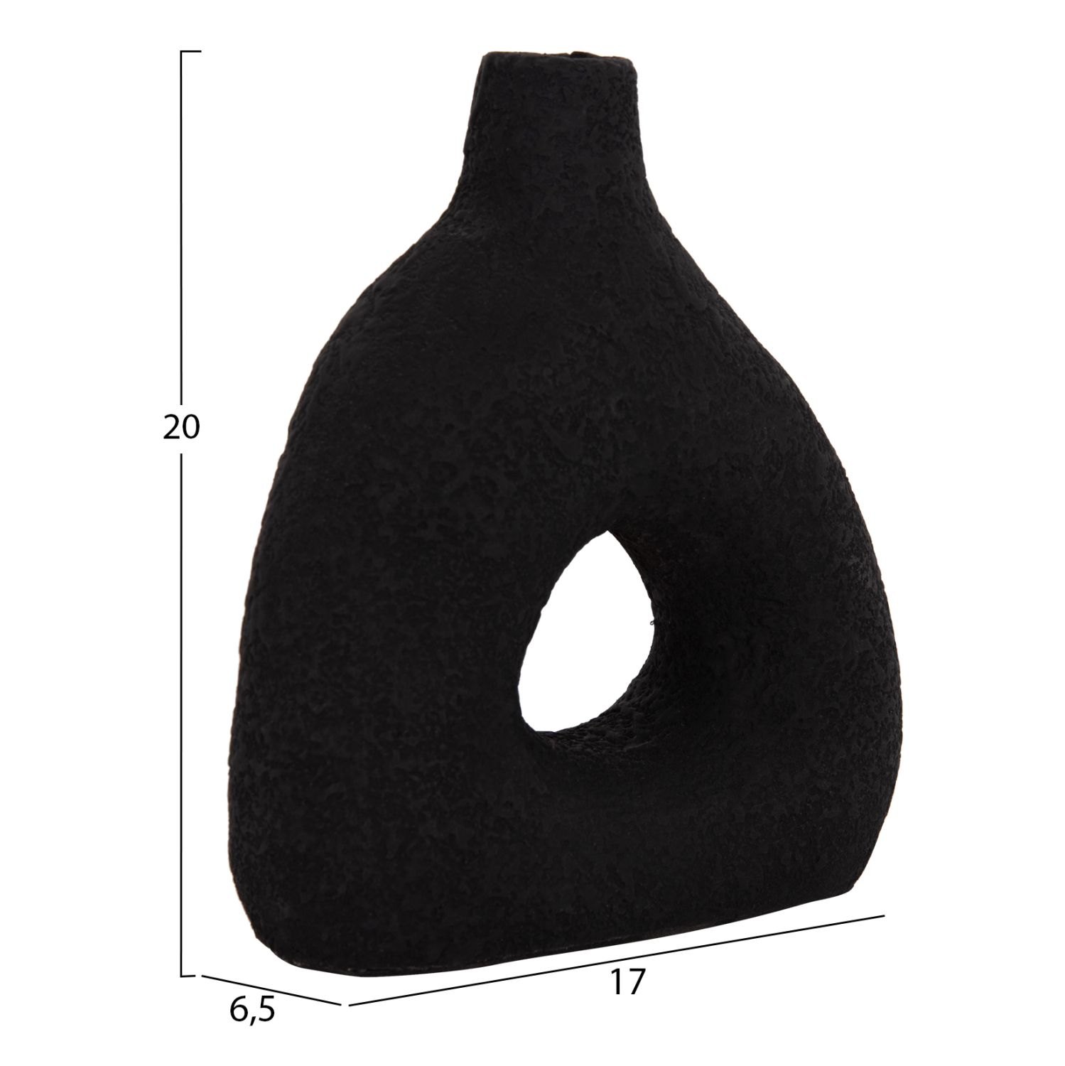 ΕΠΙΤΡΑΠΕΖΙΟ ΔΙΑΚΟΣΜΗΤΙΚΟ ΒΑΖΟ DECANT HM4667.01Μ ΤΕΡΑΚΟΤΑ ΣΕ ΜΑΥΡΟ--17x6.5x20Υεκ. - Image 2