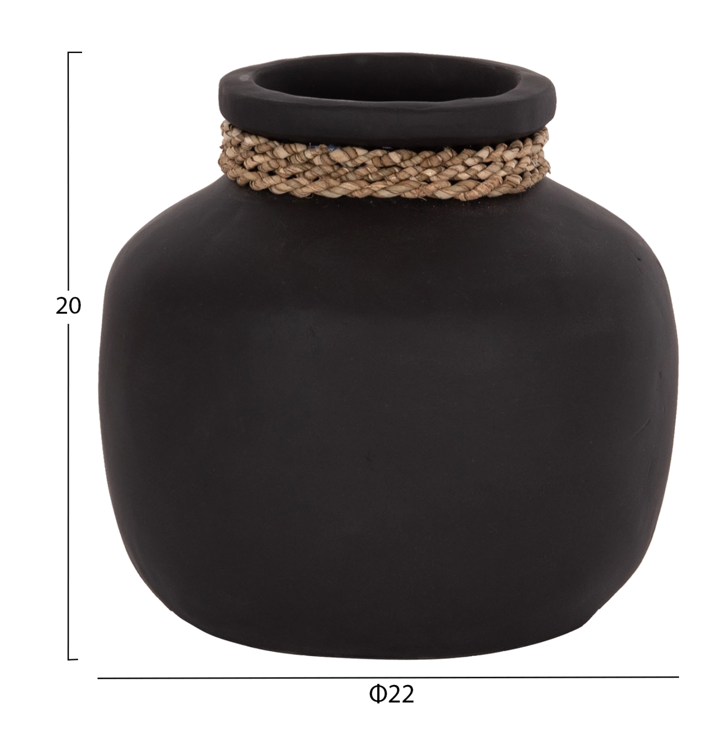 ΕΠΙΤΡΑΠΕΖΙΟ ΔΙΑΚΟΣΜΗΤΙΚΟ ΒΑΖΟ CAMMER HM4687.01S ΤΕΡΑΚΟΤΑ ΣΕ ΜΑΥΡΟ--Φ22x20Υεκ. - Image 2