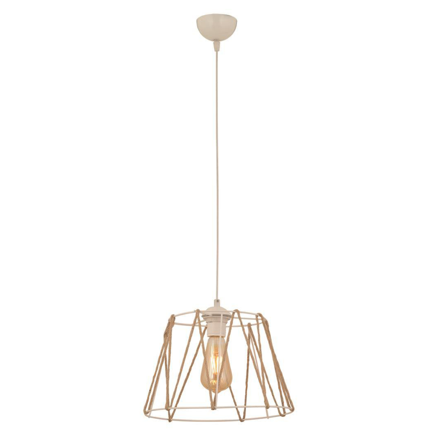 ΦΩΤΙΣΤΙΚΟ ΟΡΟΦΗΣ ΜΕΤΑΛΛΙΚΟ ΛΕΥΚΟ ΜΕ ΣΧΟΙΝΙ ΜΠΕΖ HM7566.03 Φ30x81Υ εκ.