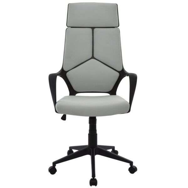 ΚΑΡΕΚΛΑ ΓΡΑΦΕΙΟΥ ANIVIA HM1073.21 ΓΚΡΙ & ΣΚΕΛΕΤΟ ΜΑΥΡΟ 64x61x127 cm - Image 2