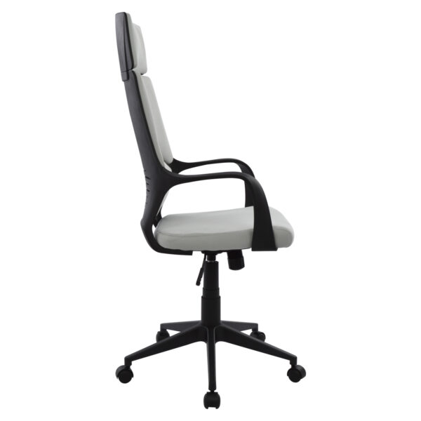 ΚΑΡΕΚΛΑ ΓΡΑΦΕΙΟΥ ANIVIA HM1073.21 ΓΚΡΙ & ΣΚΕΛΕΤΟ ΜΑΥΡΟ 64x61x127 cm - Image 3