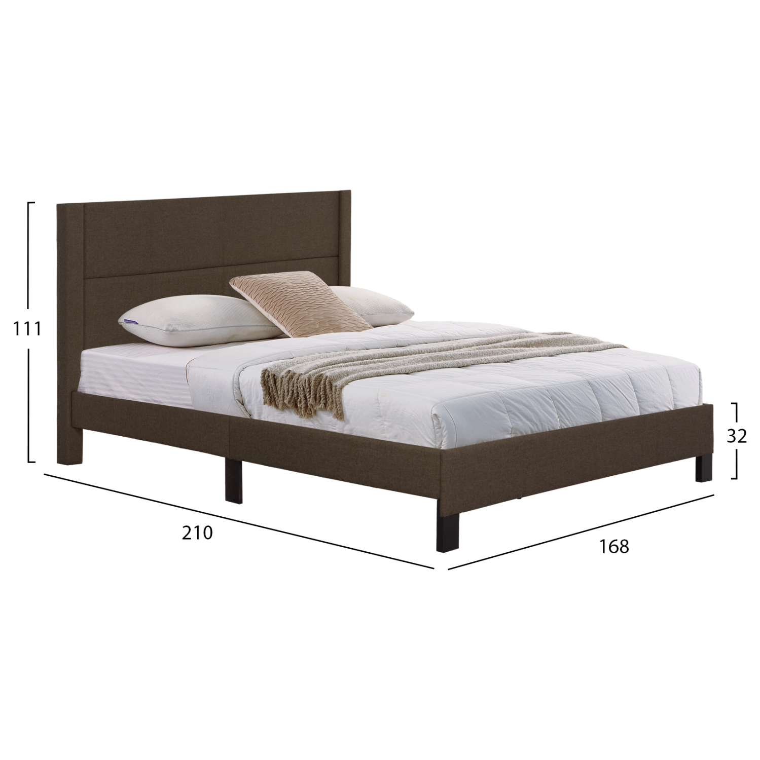 ΚΡΕΒΑΤΙ TRILLOP HM666.13 ΚΑΦΕ ΥΦΑΣΜΑ ΓΙΑ ΣΤΡΩΜΑ 160X200εκ. - Image 2