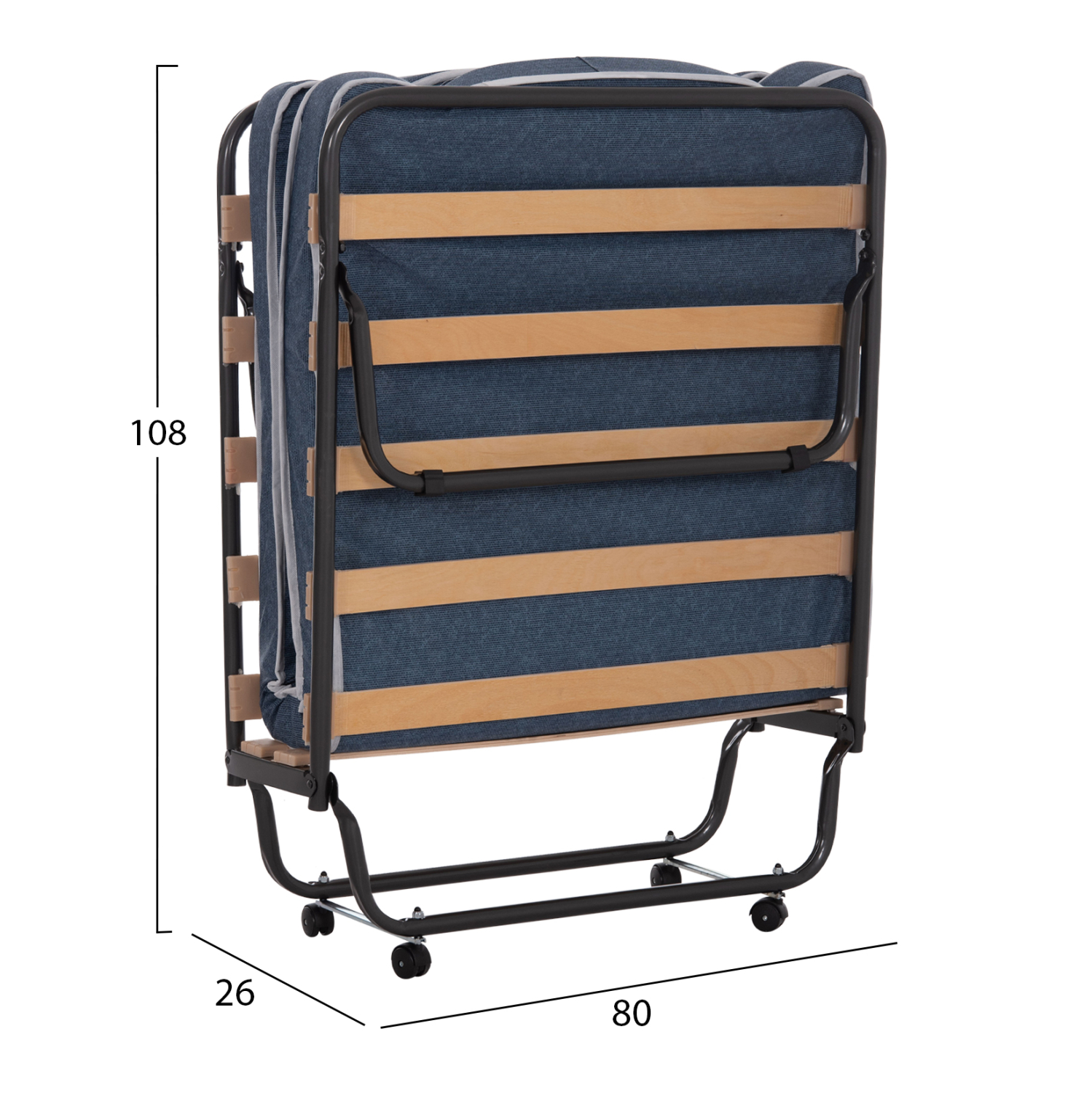 ΚΡΕΒΑΤΙ-ΡΑΝΤΖΟ ΙΤΑΛΙΑΣ SLADE HM604.03 ΜΕΤΑΛ. ΜΕ ΡΟΔΕΣ & ΣΤΡΩΜΑ 6,5εκ ΟΨΗ ΤΖΙΝ 80x183x37,5Yεκ - Image 3