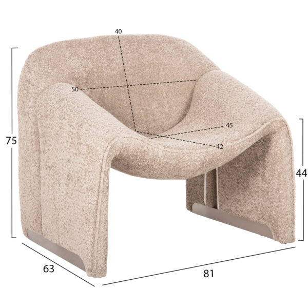 ΠΟΛΥΘΡΟΝΑ SPINER HM9599.08 ΜΠΕΖ ΜΠΟΥΚΛΕ ΥΦΑΣΜΑ 81x64x74Υεκ. - Image 2