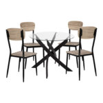 ΣΕΤ 5ΤΜΧ ΤΡΑΠΕΖΙ ΜΑΥΡΟ & ΚΑΡΕΚΛΕΣ SONAMA ΜΕ ΜΑΥΡΙΑ ΠΟΔΙΑ HM11072