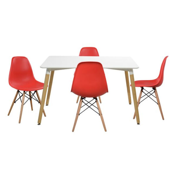 ΣΕΤ ΤΡΑΠΕΖΑΡΙΑ 5Τ ΤΡΑΠΕΖΙ MINIMAL 120x80x73 cm-TWIST ΚΟΚΚΙΝ HM10080.04 - Image 2