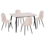 ΣΕΤ ΤΡΑΠΕΖΑΡΙΑΣ 5ΤΜΧ RAVEN HM21068.01 ΚΕΡΑΜΙΚΟ TOP ΛΕΥΚΟ ΜΑΡΜΑΡΟ--ΜΠΕΖ ΥΦΑΣΜΑ