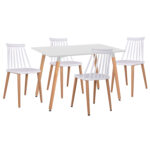 ΣΕΤ ΤΡΑΠΕΖΑΡΙΑΣ 5ΤΜΧ MINIMAL HM21172 MDF TOP ΣΕ ΛΕΥΚΟ-ΣΚΕΛΕΤΟΣ ΣΕ ΦΥΣΙΚΟ ΞΥΛΟΥ