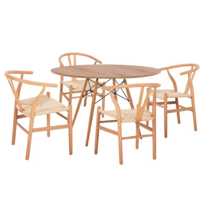 ΣΕΤ ΤΡΑΠΕΖΑΡΙΑΣ 5ΤΜΧ BRAVE HM21188 ΜΕ 4 ΚΑΡΕΚΛΕΣ & ΣΤΡΟΓΓΥΛΟ ΤΡΑΠΕΖΙ