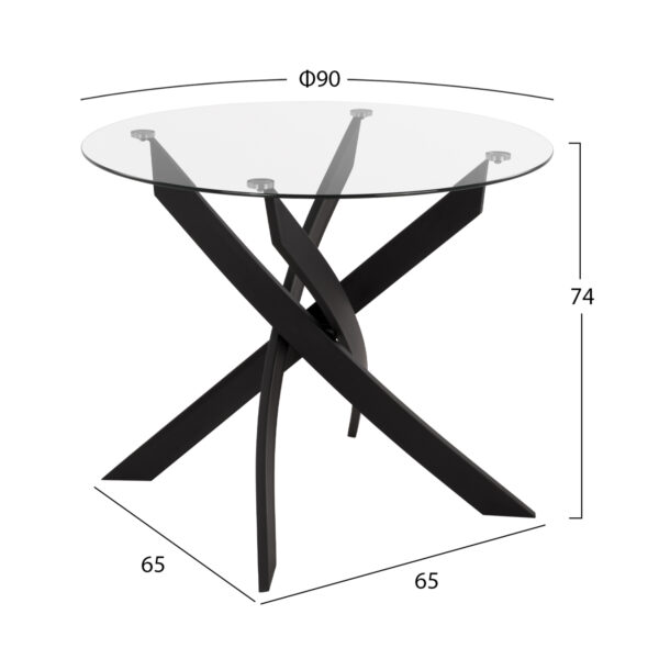 ΣΕΤ ΤΡΑΠΕΖΑΡΙΑΣ 5ΤΜΧ LADY HM21199.01 ΓΥΑΛΙ--ΜΕΤΑΛΛΟ ΣΕ ΜΑΥΡΟ & ΒΕΛΟΥΔΟ ΓΚΡΙ - Image 2