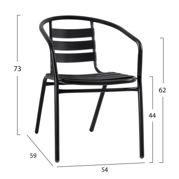 ΣΕΤ ΤΡΑΠΕΖΑΡΙΑΣ 5ΤΜΧ ADAM HM21220 ΚΑΡΕΚΛΕΣ ΜΕΤΑΛΛΙΚΕΣ & ΤΡΑΠΕΖΙ 110x60 ΜΑΥΡΟ - Image 3