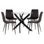 ΣΕΤ ΤΡΑΠΕΖΑΡΙΑΣ ΕΣ.ΧΩΡΟΥ 5ΤΜΧ JAFARU HM11073 ΜΕΤΑΛΛΟ--ΒΕΛΟΥΔΟ ΣΕ ΜΑΥΡΟ