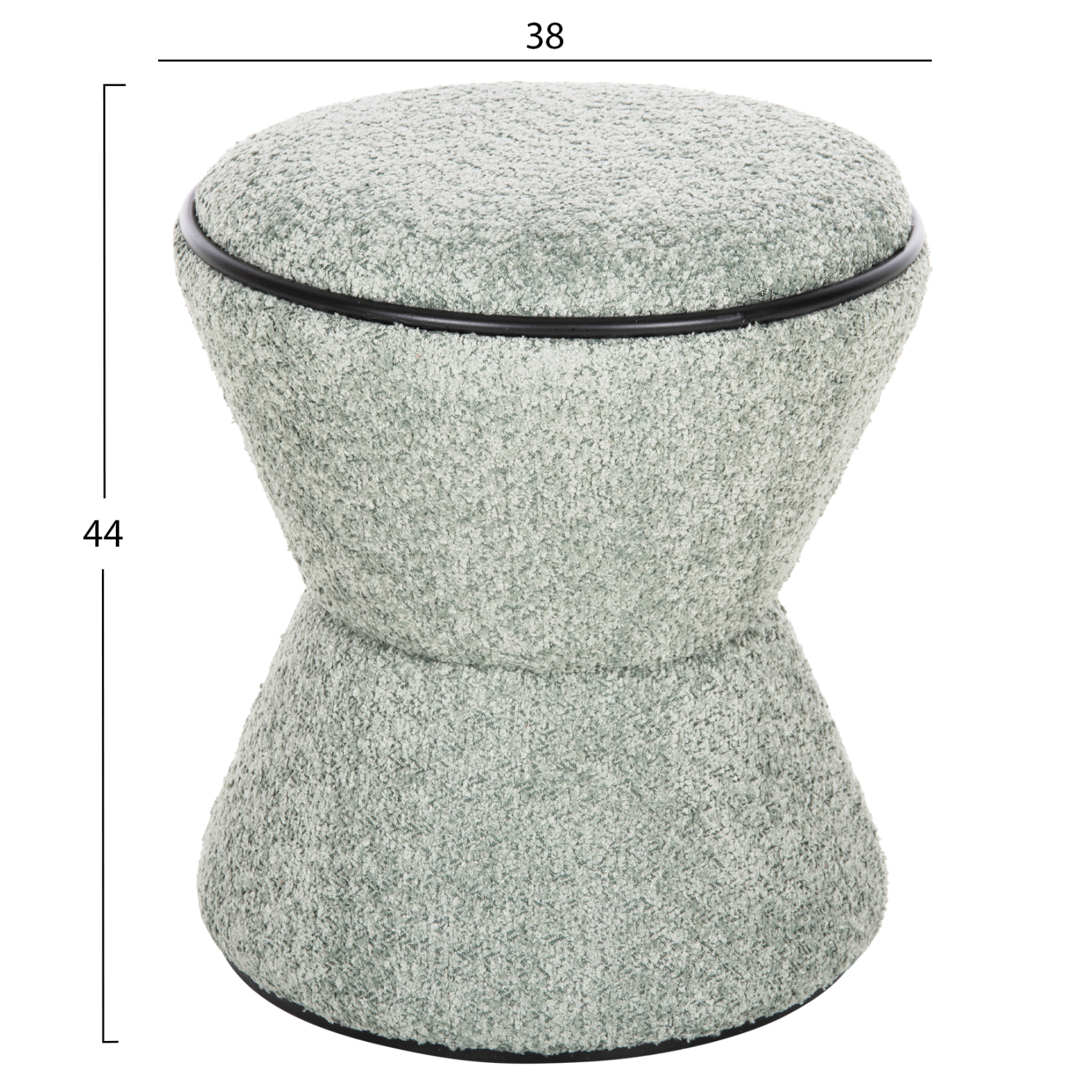 ΣΚΑΜΠΟ ΣΤΡΟΓΓΥΛΟ LINNER HM9604.05 ΜΠΟΥΚΛΕ ΥΦΑΣΜΑ ΦΥΣΤΙΚΙ-ΜΑΥΡΗ ΛΕΠΤΟΜΕΡΕΙΑ Φ38x44 εκ. - Image 2