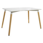 ΤΡΑΠΕΖΙ MINIMAL HM008.01 ΛΕΥΚΟ MDF, ΞΥΛΙΝΑ ΠΟΔΙΑ ΟΞΙΑ, 120Χ80X73Υ ΕΚ.